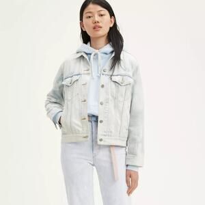 Levi's Ex-Boyfriend Tie Dye Denim Trucker Jacket Oversized Acid Wash XL NWT